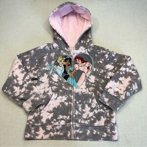 Disney Princesses zip-up hoodie, featuring Ariel, Jasmine, and Cinderella - Sz 5